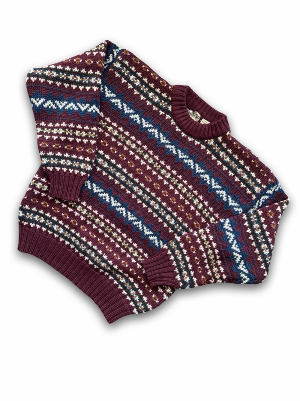 Vintage 90s Fair Isle Knit Sweater by PAUSE